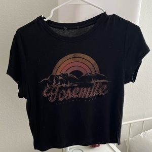 black soft crop tee yosemite